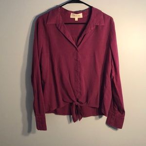 cloth & stone button down tie front shirt NWOT